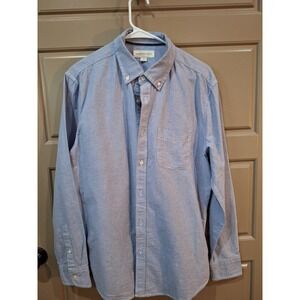 Aeropostale Mens Button Down Shirt Light Blue Oxford Long Sleeve Size M